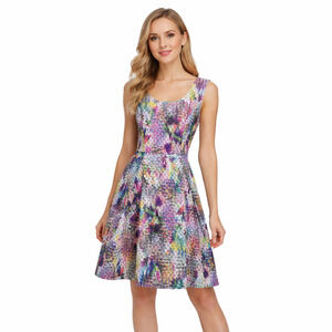 New York & Company Women's Multi Color Dress with Pockets 14